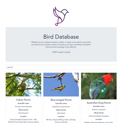 birddb website